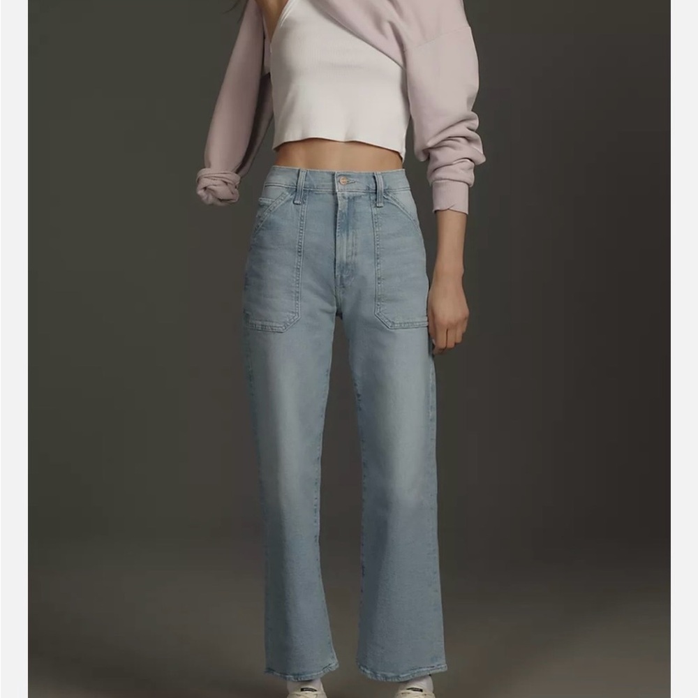 MOTHER Light Blue Relaxed Straight-Leg Jeans